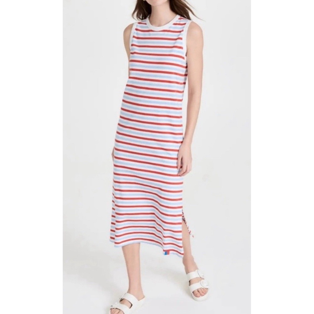 KULE Striped Red and White Midi Dress